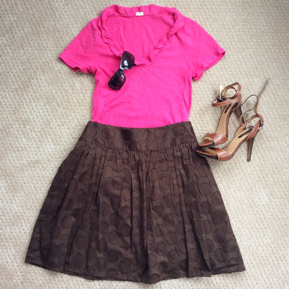 LOFT Brown Dot Skirt 🌞 on sale 🌞