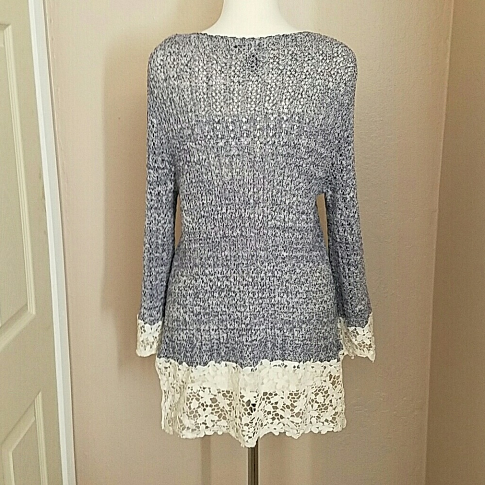 ❌SOLD!❌ ✔SALE✔ 🌷 I.N.C.~ LACE TRIM SWEATER - Picture 4 of 8