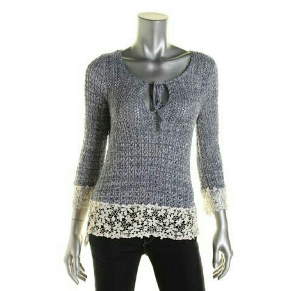 ❌SOLD!❌ ✔SALE✔ 🌷 I.N.C.~ LACE TRIM SWEATER - Picture 8 of 8