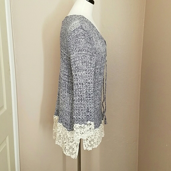 ❌SOLD!❌ ✔SALE✔ 🌷 I.N.C.~ LACE TRIM SWEATER - Picture 5 of 8