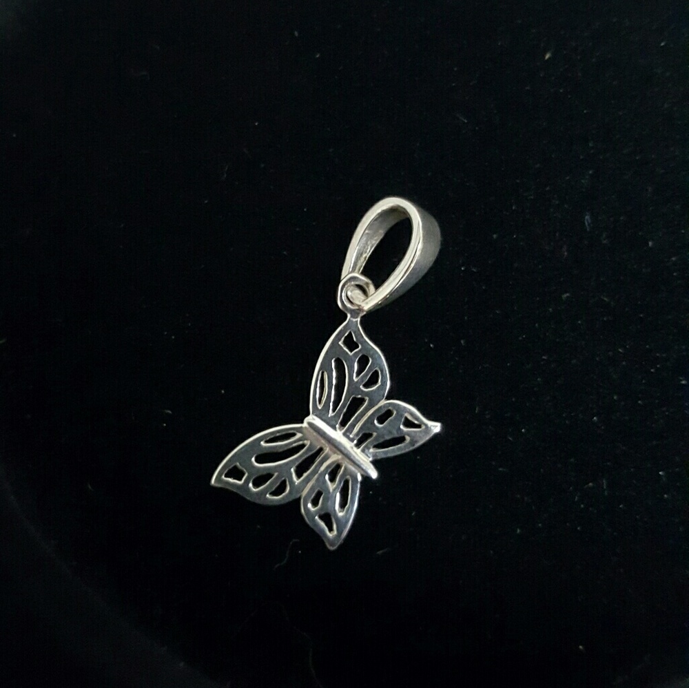 925 sterling silver butterfly pendant.
