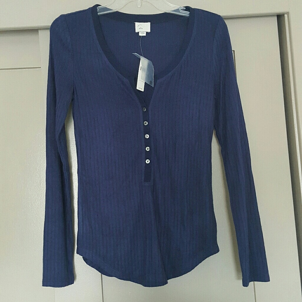 Anthropologie Navy Blue Henley