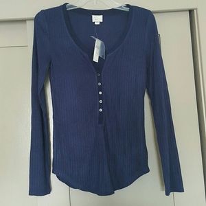 Anthropologie Navy Blue Henley