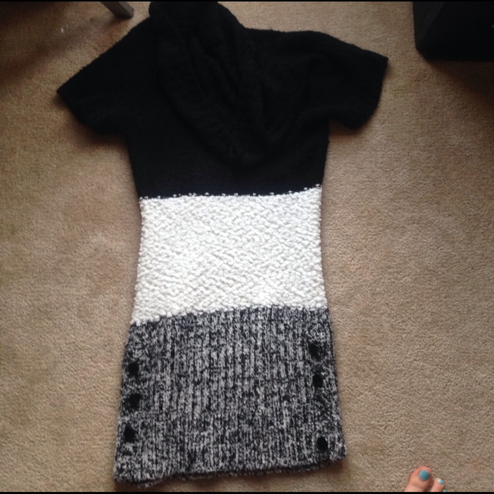 Black and White Sweater Dress