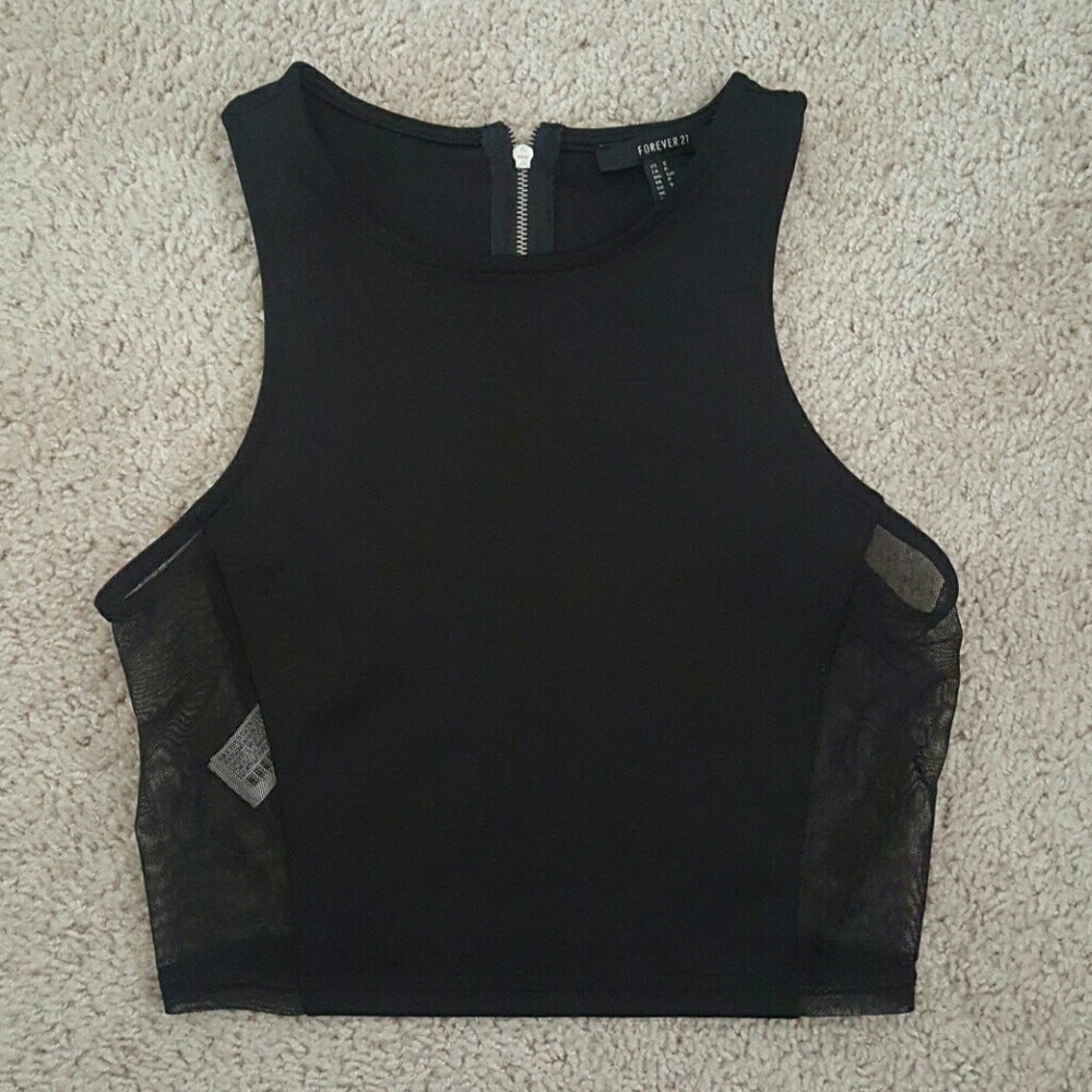 forever 21 black crop top