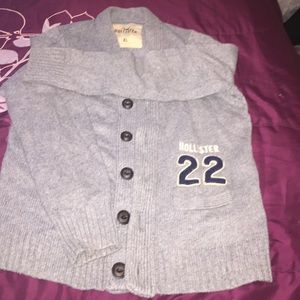Men's gray Hollister Cardigan sweater