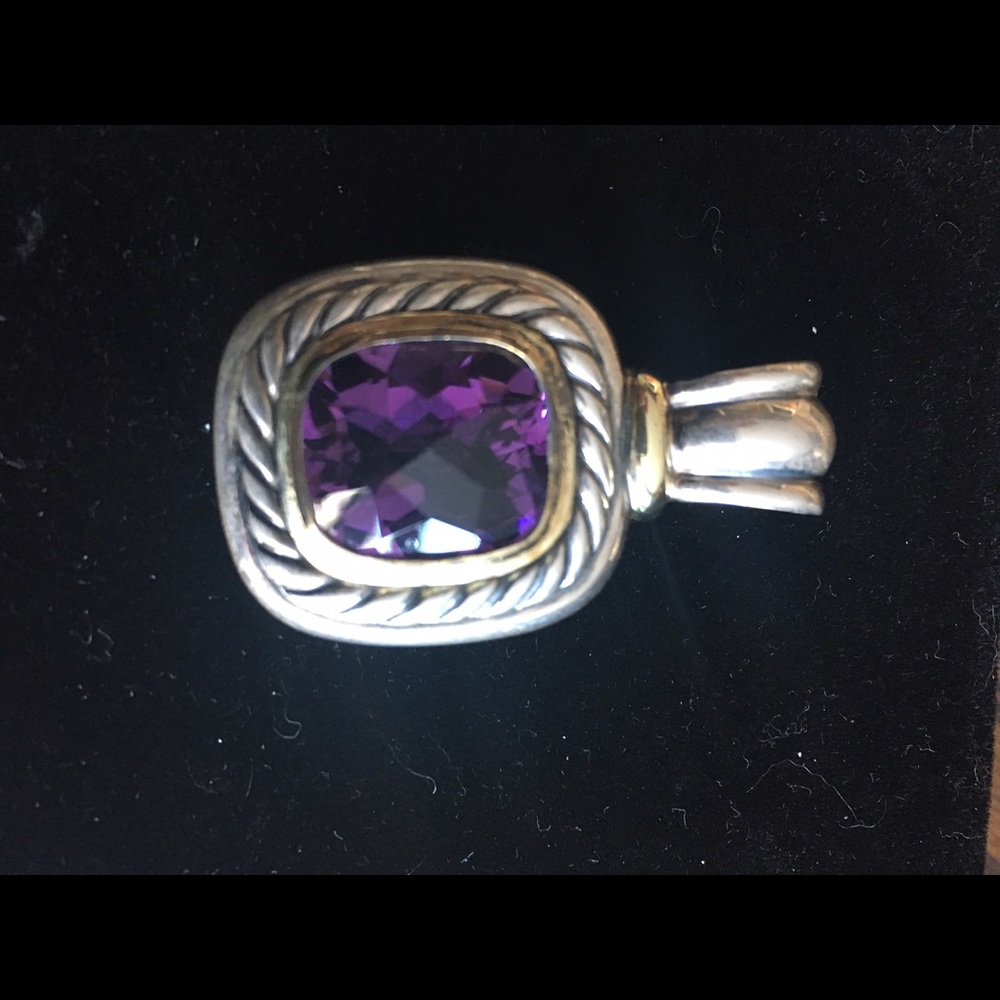 David Yurman Sterling/Amethyst Pendant Enhancer