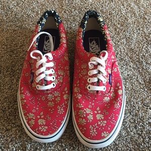 Men's Red Floral Vans