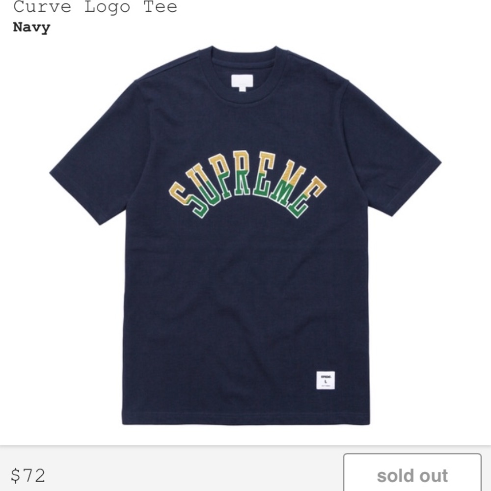SUPREME CURVE LOGO TEE SS17