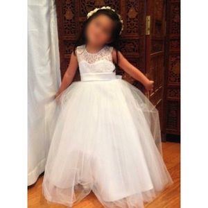 White flower girl dress