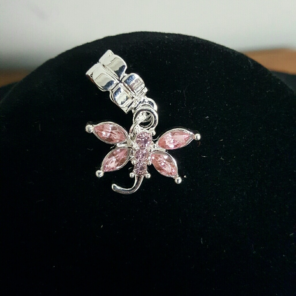 Pink dragonfly pendant