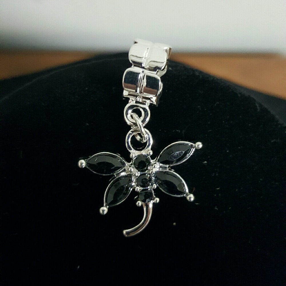 Black dragonfly pendant