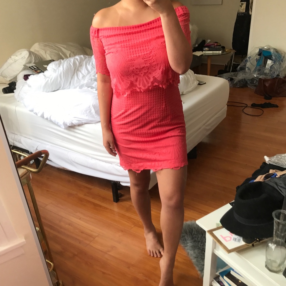 Topshop off-the-shoulder dress