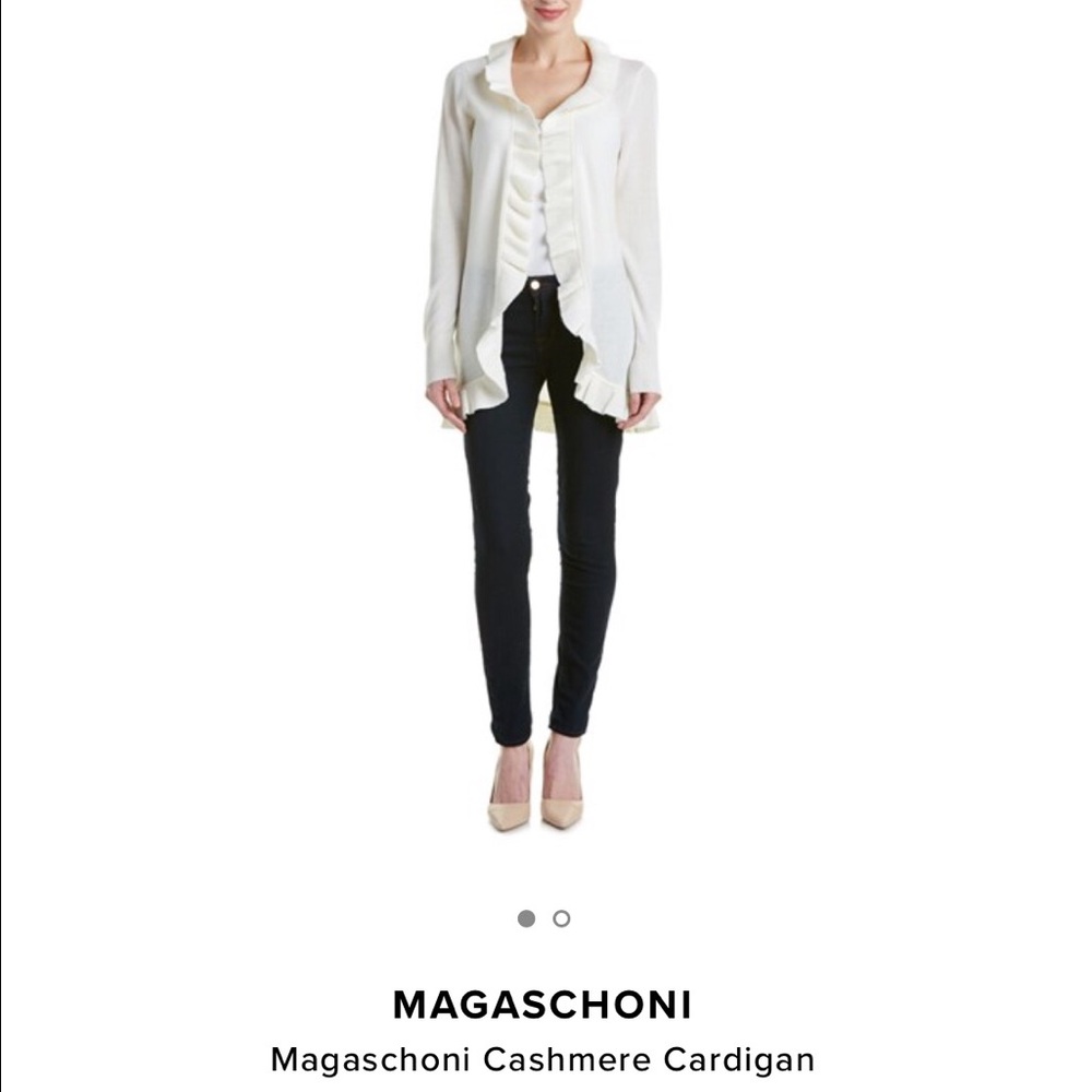 Magaschoni Cashmere blend white swing cardigan