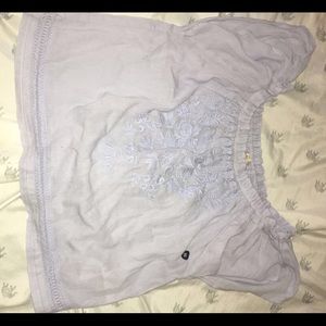 Blue off the shoulder shirt