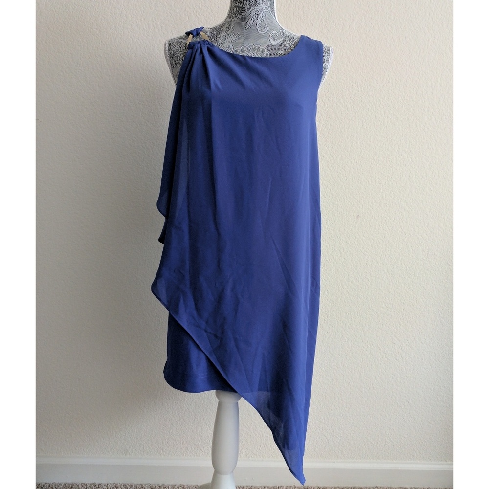 Bebe "S/L Dress with Shoulder Drape," S