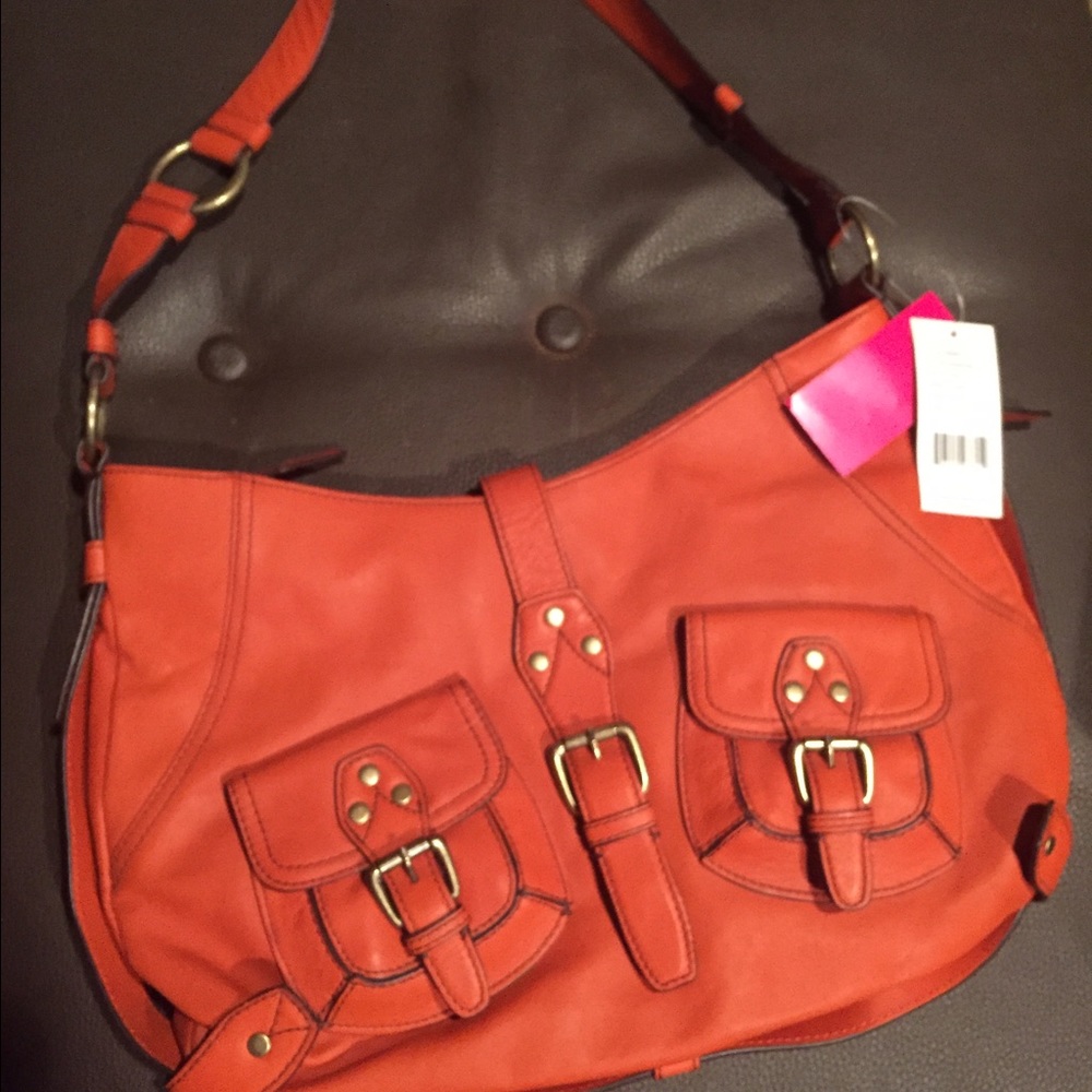Tangerine hobo bag.