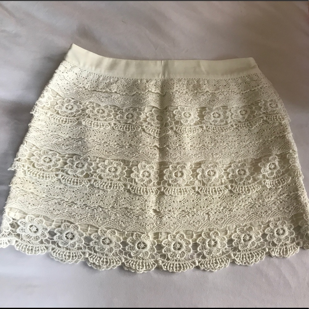 White floral Lace detail skirt