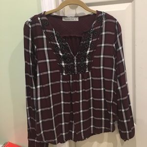 Beautiful drapery plaid ANF plaid shirt