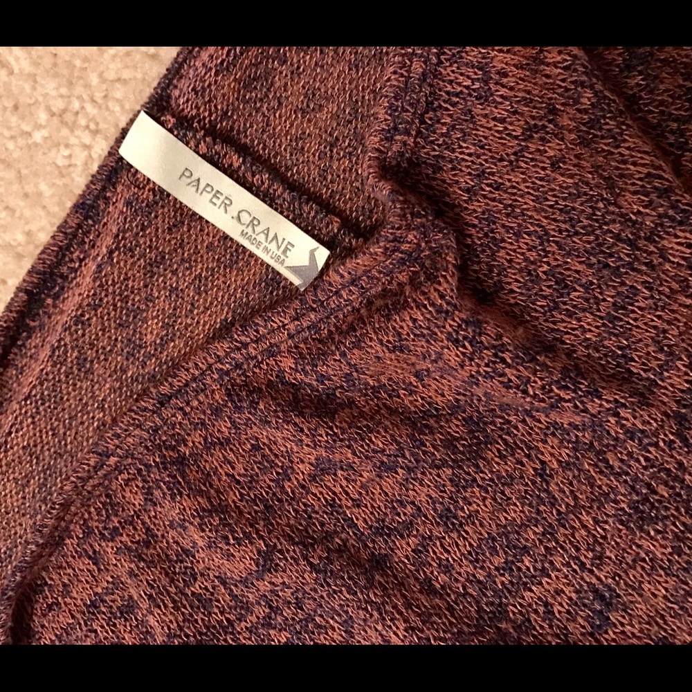 Orange and navy soft sweater