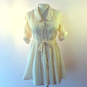 Love Stitch cotton dress soft boho style cream