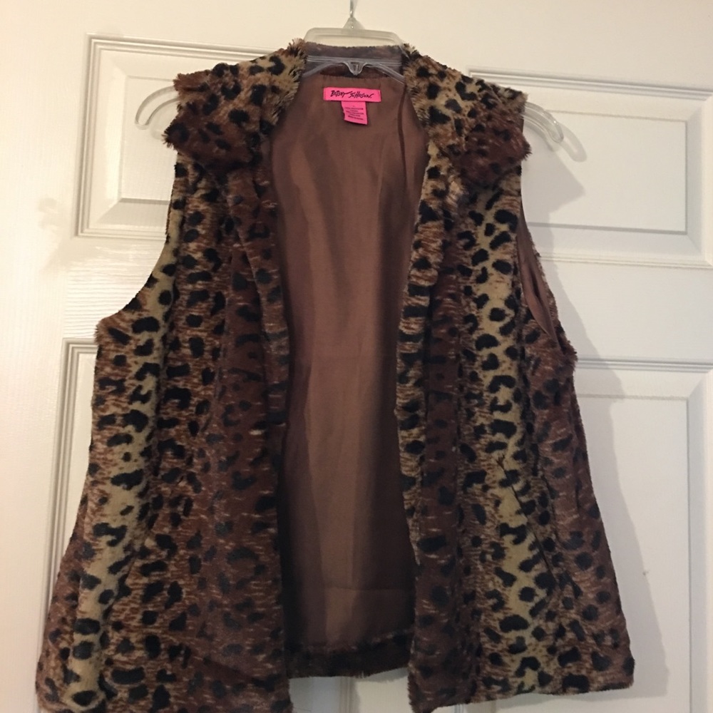 Betsey Johnson faux fur vest