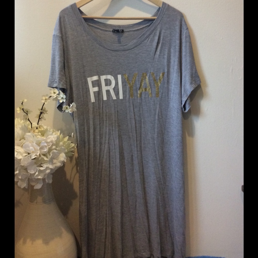 "FRIYAY" Night Cozy Dress/Shirt