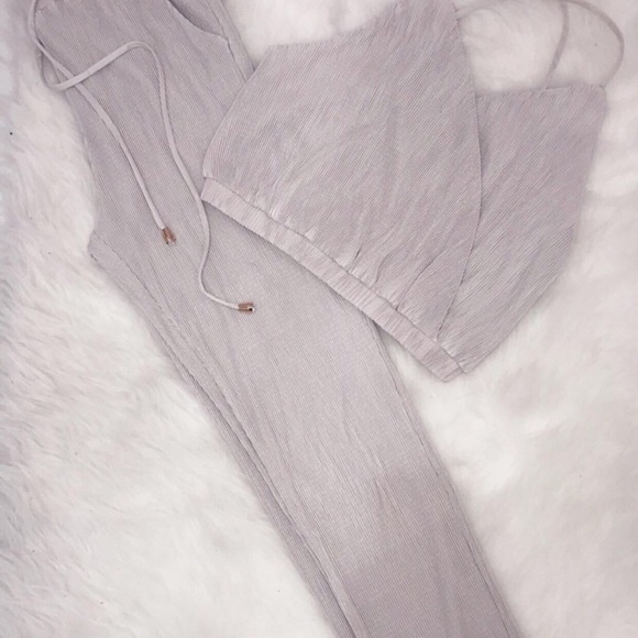 S I L V E R Crop Set PANTS - Picture 1 of 1