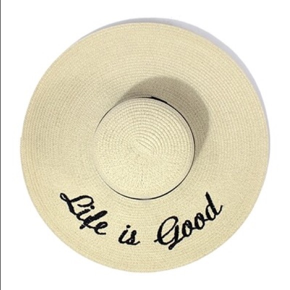 "Life is good" Floppy Beach Hat - Picture 2 of 3