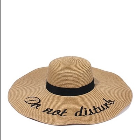 "Do not disturb" Embroidered Floppy Beach Hat - Picture 3 of 3