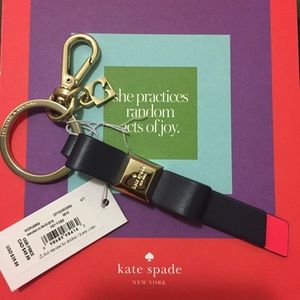 Kate Spade Leather Bow Key Chain Fob Charm