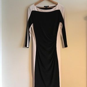 Ralph Lauren black and white color block dress