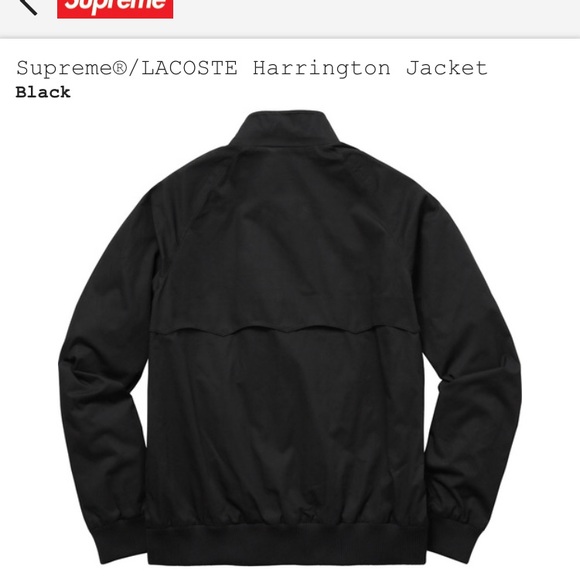 Supreme X Lacoste Black Harrington Jacket Medium