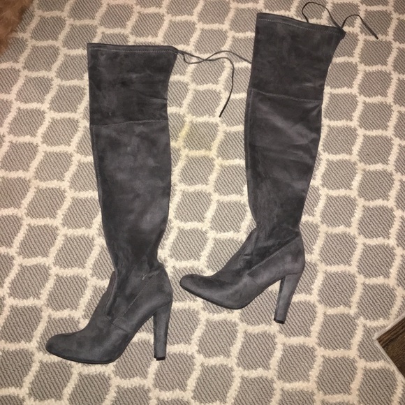 steve madden grey thigh high boots