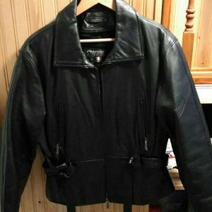 Women's Black real Italian leather jacket