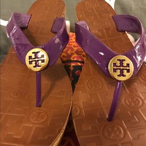 Tory burch flip flop purple