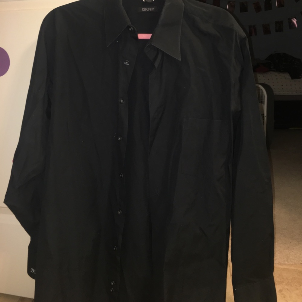 Black button down dress/casual shirt