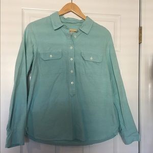 J. Crew Teal 1/2 Button Down