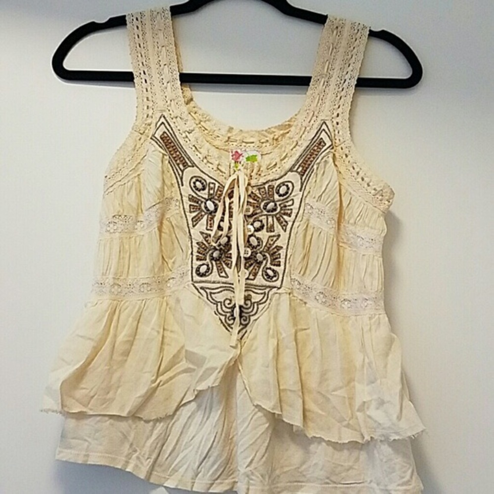 Free People beaded tank top