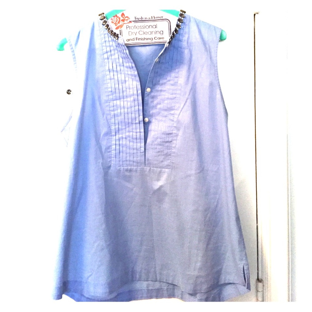 J Crew jeweled shell sleeveless blouse