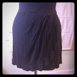 Loft Faux Wrap Knit Skirt- Plum