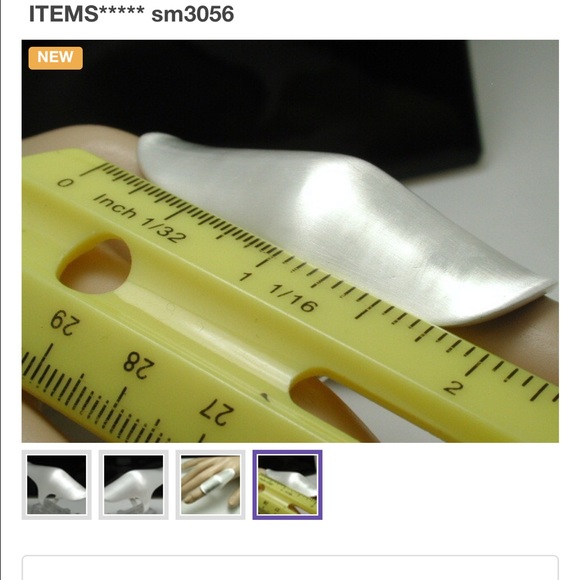 18k White GP 2 1/8" wide Ring size 7 - Picture 4 of 4