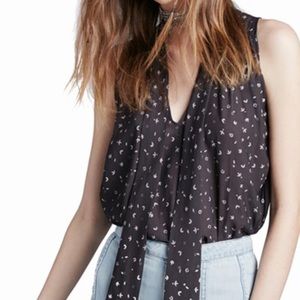 Free People tie-neck sleeveless blouse XS