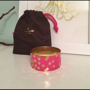 Kate Spade pink and gold wide bangle