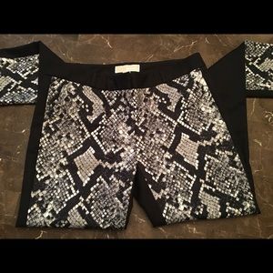 Michael Kors snake skin and black printed pants