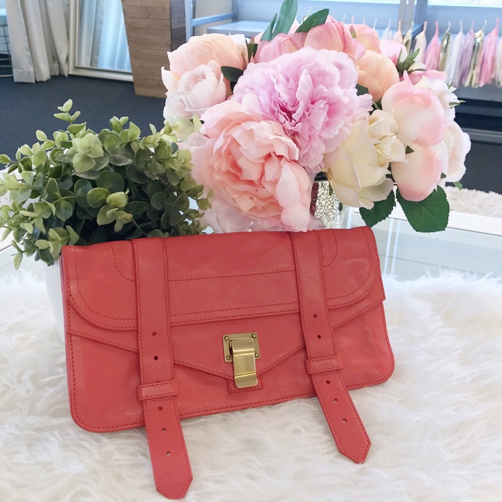 Proenza Schouler PS1 Coral Clutch NWT