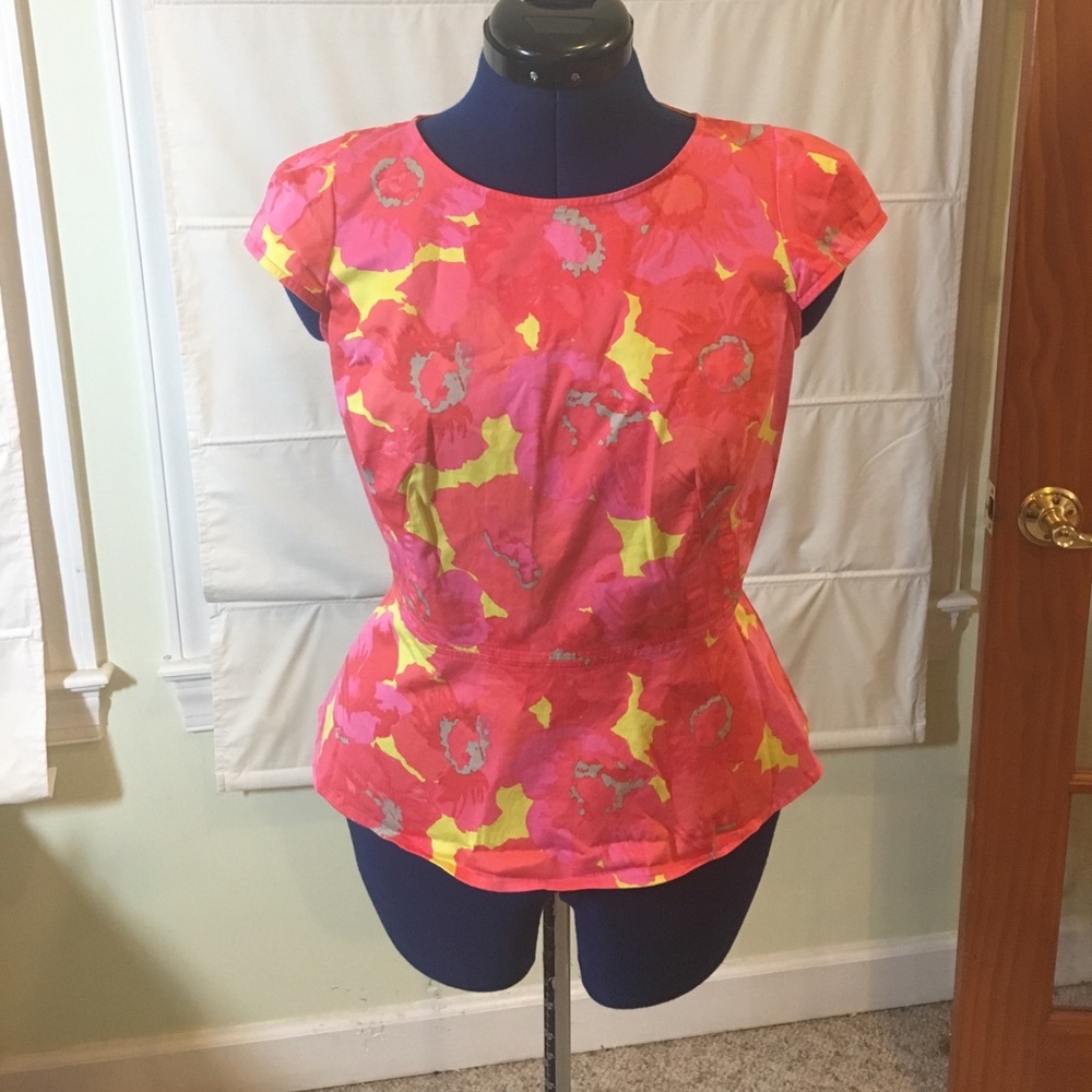 Loft Peplum Top- hot pink!