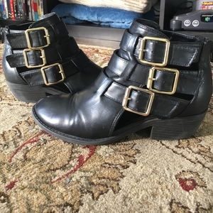 Black booties with Buckles