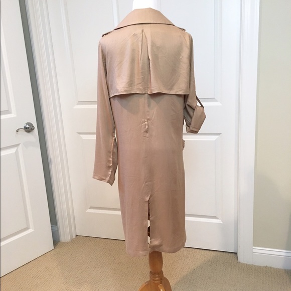 LAST 1❗️Khaki Trench Coat Open Front Belted - Picture 7 of 8