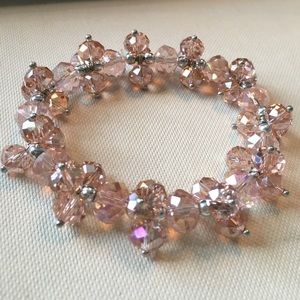 🍾💕Champagne pink crystal stretch bracelet